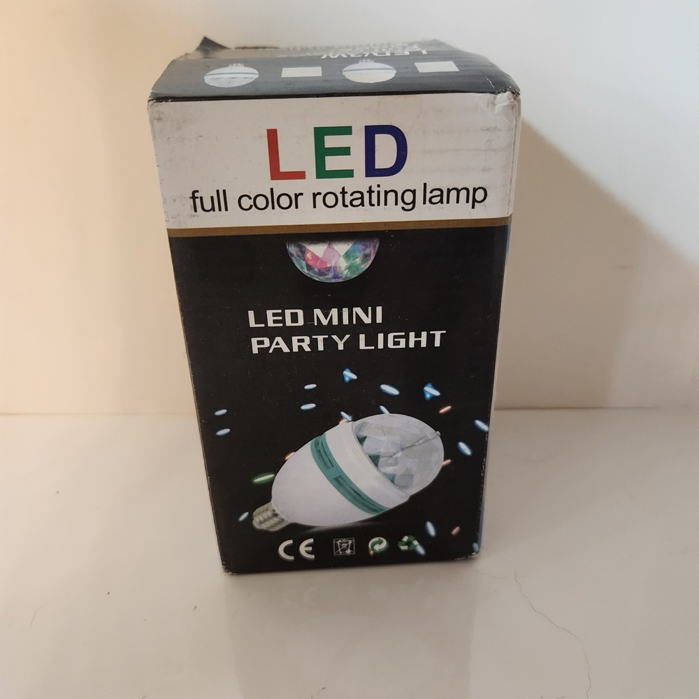LED Full Color Rotating Mini Party Light Bulb Sound Activated Disco Lamp 3W